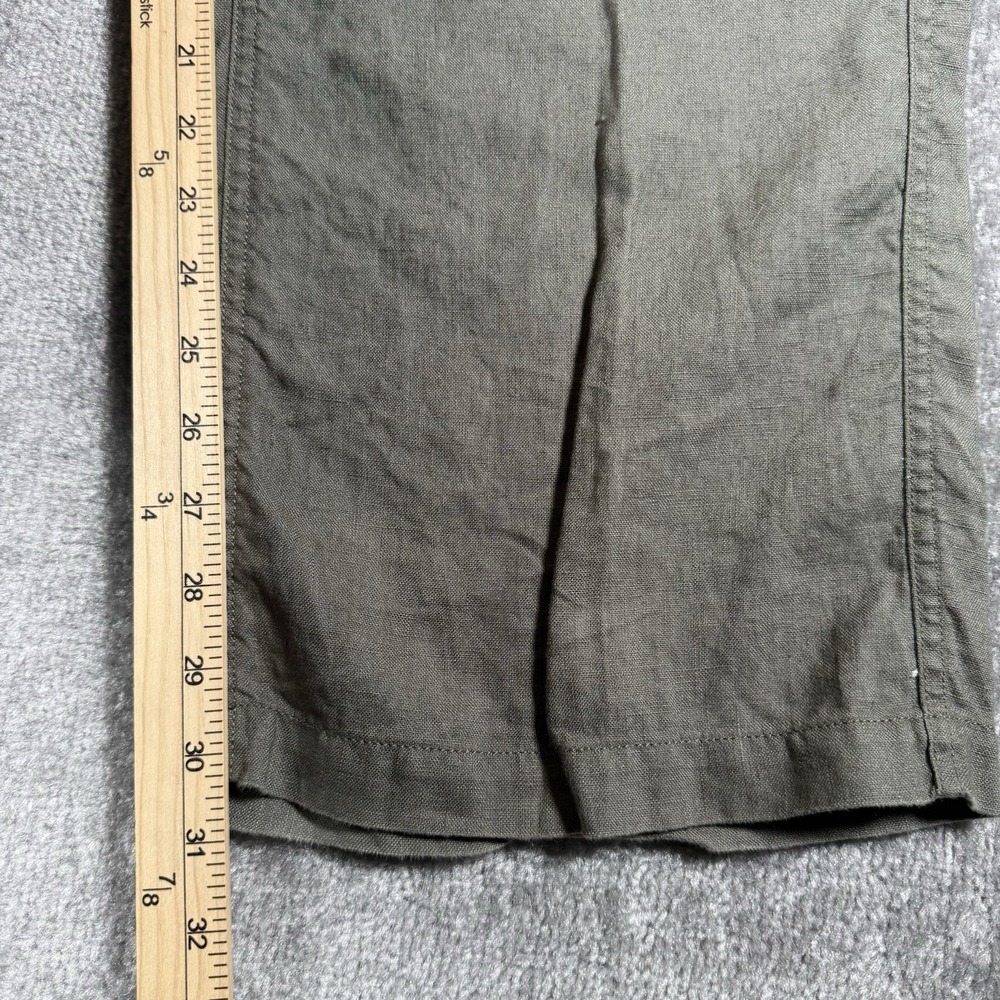 Apt 9 Pants Men's 34x32 Olive Green Straight Wide Leg Linen Baggy Trousers - Picture 7 of 8